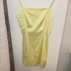 Sunday Best Light Yellow Satin Dress